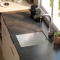 Single-bowl kitchen sink LAKEwithout drainboardsyntheticundermount
