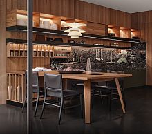 Marble kitchen CONVIVIUM & PENINSULA & WICcontemporarywalnutteak