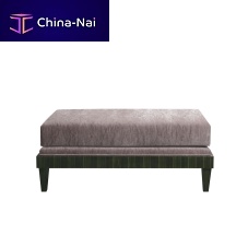 Art Deco upholstered bench SF124Svelvetleathersolid wood