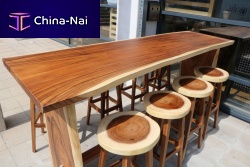 Contemporary high bar table SUARwalnutexotic woodrectangular