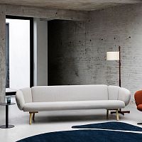 Contemporary sofa Brasfabricgraygreen