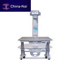 Height-adjustable veterinary X-ray table