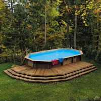 Outdoor swimming pool above-groundwooden