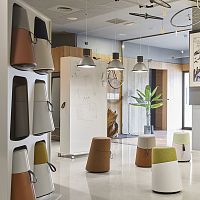 Contemporary office stool KULBUfabricfabric baseacoustic