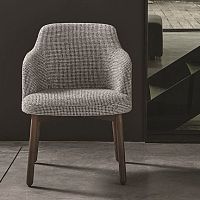 Contemporary chair ABBYindoorfabricmetal base
