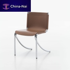 Bauhaus design chair JOTindoorleatherstainless steel base