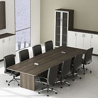 Contemporary boardroom table woodenmetal baserectangular