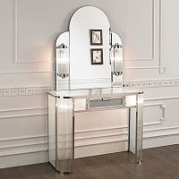 Art Deco dressing table nickel-plated brassglass1-seat
